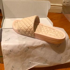 APL Athletic Propulsion Labs super comfy and stylish leather slides.